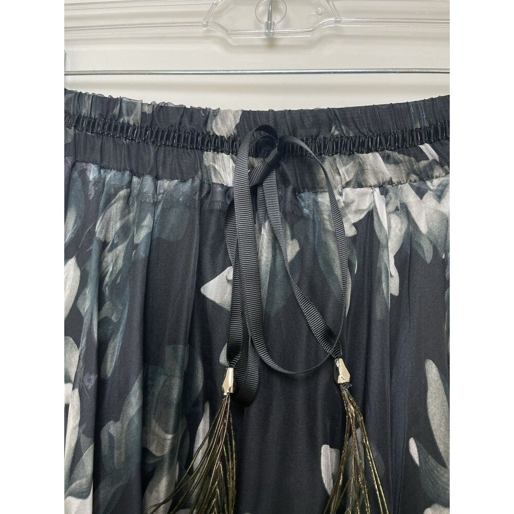 Afibi Gray Floral Maxi Skirt M Sheer Festival Ethereal Boho Goth Witchy Cottage - Picture 5 of 12